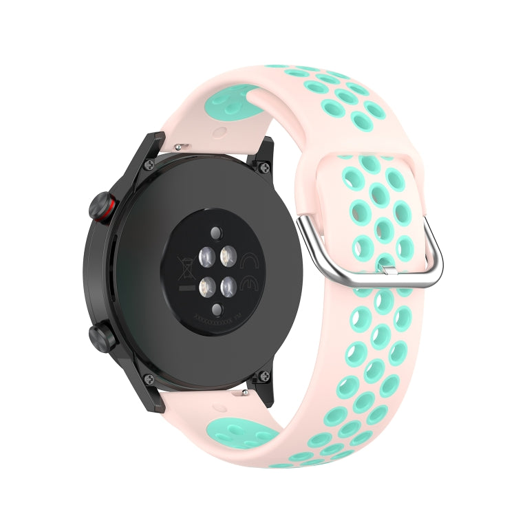 For Honor Watch GS 3i 22mm Sports Two-tone Silicone Watch Band(Pink Teal) - Smart Wear by PMC Jewellery | Online Shopping South Africa | PMC Jewellery