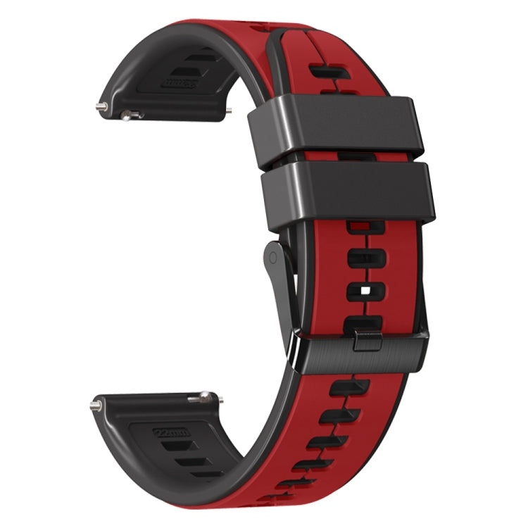 22mm Universal Vertical Line Two-Color Silicone Watch Band(Red+Black) - Smart Wear by PMC TechLife | Online Shopping South Africa | PMC TechLife