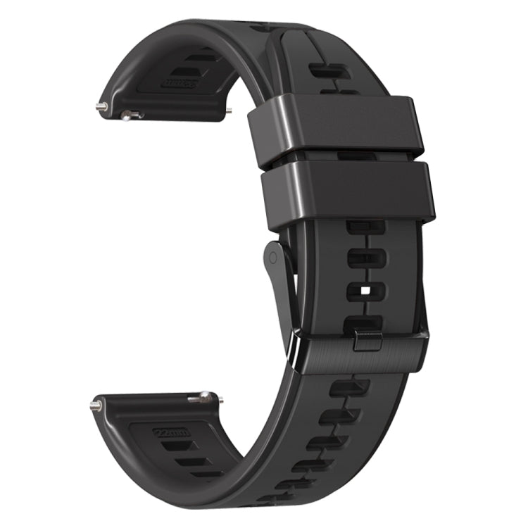 22mm Universal Vertical Line Two-Color Silicone Watch Band(Carbon Gray+Black) - Smart Wear by PMC Jewellery | Online Shopping South Africa | PMC Jewellery