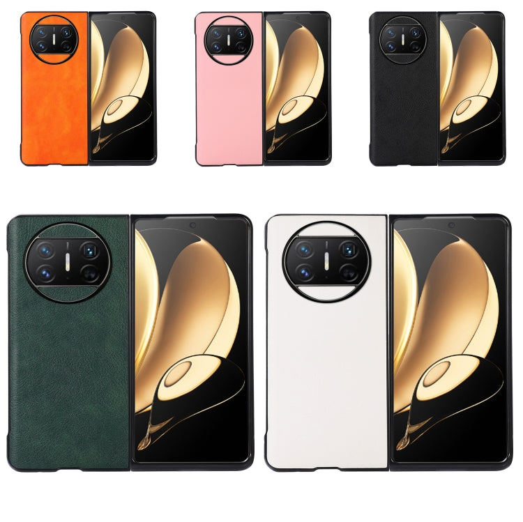 For Huawei Mate X3 Two-color Litchi Texture PU Phone Case(Pink) - Huawei Cases by PMC TechLife | Online Shopping South Africa | PMC TechLife | Buy Now Pay Later Mobicred