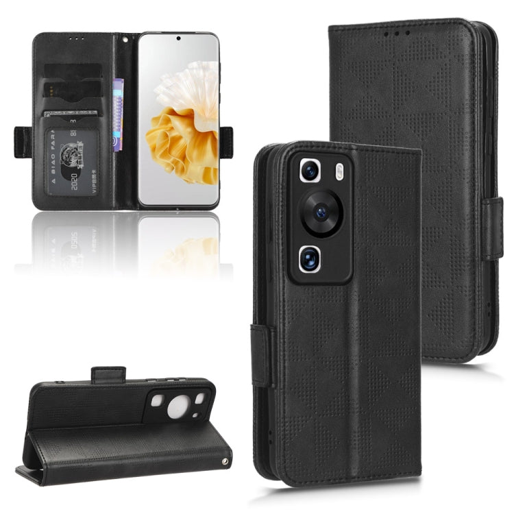 For Huawei P60 / P60 Pro Symmetrical Triangle Leather Phone Case(Black) - free shipping - PMC TechLife - Order now!