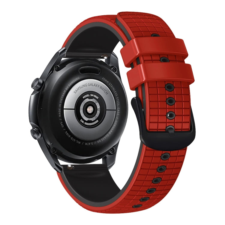 20mm Universal Mesh Two-Tone Silicone Watch Band(Red Black) - Smart Wear by PMC Jewellery | Online Shopping South Africa | PMC Jewellery