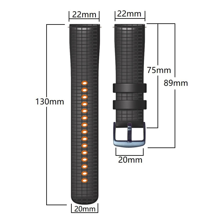 22mm Universal Mesh Two-Tone Silicone Watch Band(Red Black) - Smart Wear by PMC TechLife | Online Shopping South Africa | PMC TechLife
