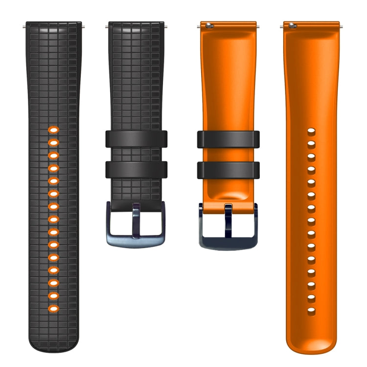 22mm Universal Mesh Two-Tone Silicone Watch Band(Black Orange) - Smart Wear by PMC TechLife | Online Shopping South Africa | PMC TechLife