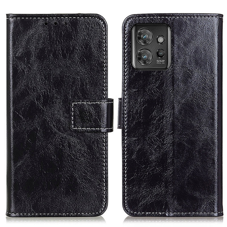 For Motorola ThinkPhone 5G Retro Crazy Horse Texture Leather Phone Case(Black) - Motorola Cases by PMC Jewellery | Online Shopping South Africa | PMC Jewellery