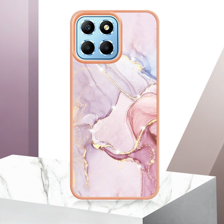 For Honor X8 5G Electroplating Marble Dual-side IMD Phone Case(Rose Gold 005) - Honor Cases by PMC Jewellery | Online Shopping South Africa | PMC Jewellery