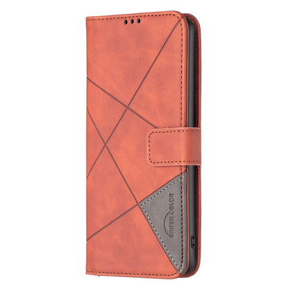 For Motorola Edge 40 Pro 5G / Moto X40 / X40 Pro Magnetic Buckle Rhombus Texture Leather Phone Case(Brown) - Motorola Cases by PMC Jewellery | Online Shopping South Africa | PMC Jewellery