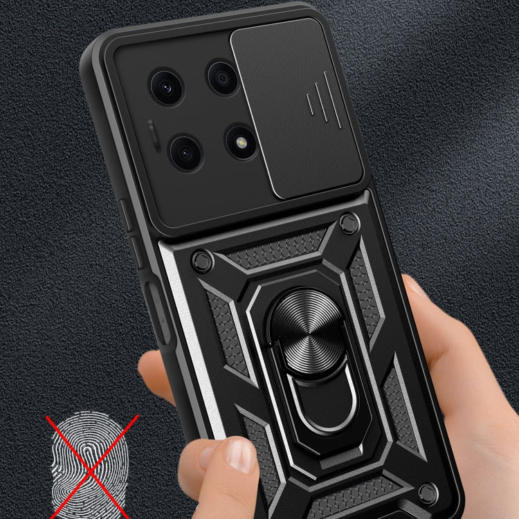For Honor X8a 4G Sliding Camera Cover Design TPU + PC Phone Case(Black) - Honor Cases by PMC Jewellery | Online Shopping South Africa | PMC Jewellery