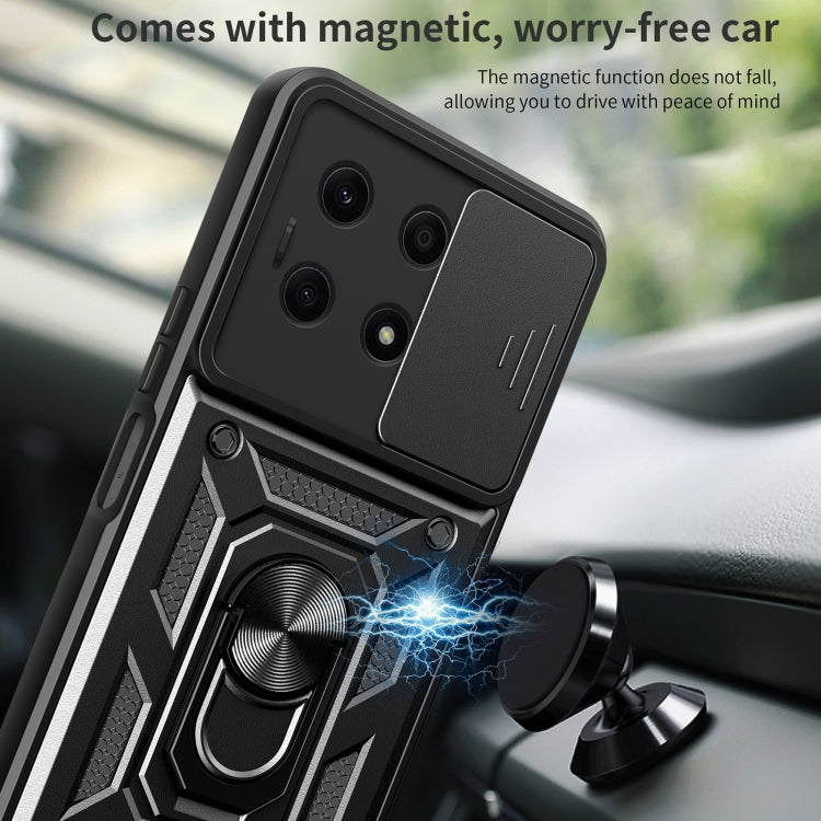 For Honor X8a 4G Sliding Camera Cover Design TPU + PC Phone Case(Black) - free shipping - PMC TechLife - Order now!