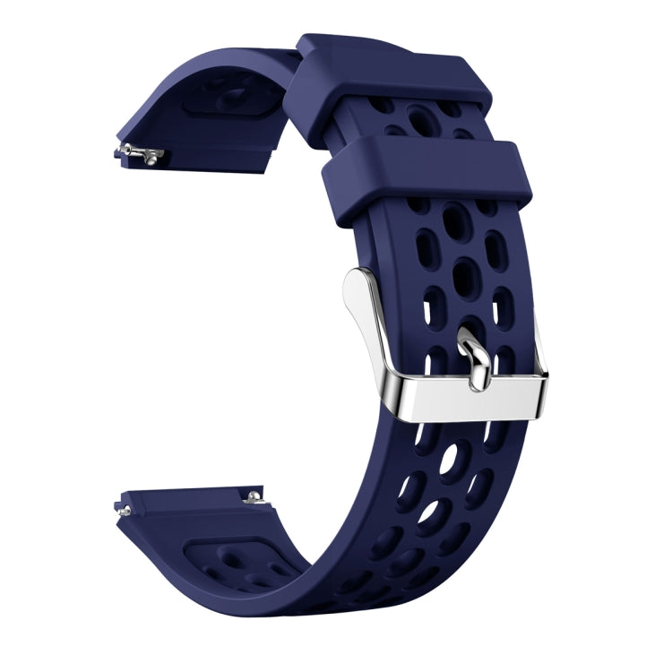 For Huawei Watch GT 2e Solid Color Round Hole Silicone Watch Band(Midnight Blue) - Smart Wear by PMC TechLife | Online Shopping South Africa | PMC TechLife