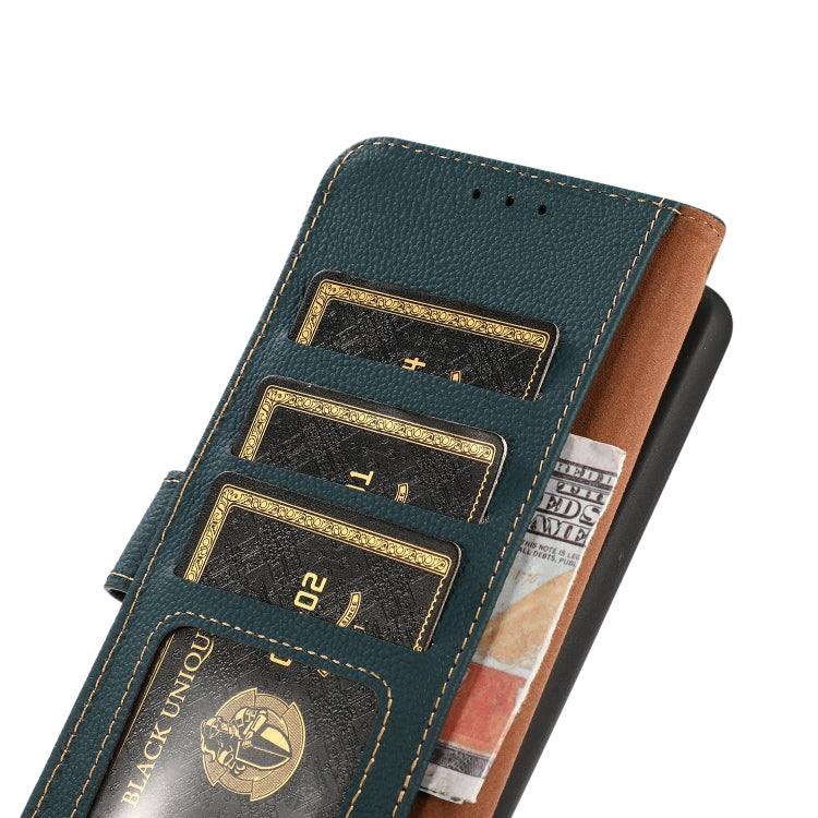 For Google Pixel 8 KHAZNEH Custer Genuine Leather RFID Phone Case(Green) - Google Cases by PMC TechLife | Online Shopping South Africa | PMC TechLife | Buy Now Pay Later Mobicred