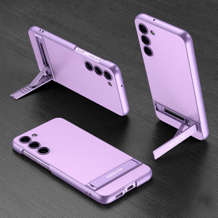 For Samsung Galaxy S23+ 5G GKK Triumph Ultra-Thin Plain Leather Phone Case with Holder(Purple) - Galaxy S23+ 5G Cases by GKK | Online Shopping South Africa | PMC Jewellery