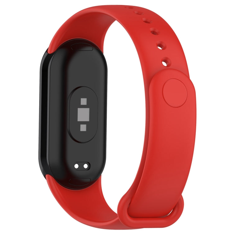 For Xiaomi Mi Band 8 Solid Color Silicone Plug Replacement Watch Band(Red) - Smart Wear by PMC Jewellery | Online Shopping South Africa | PMC Jewellery