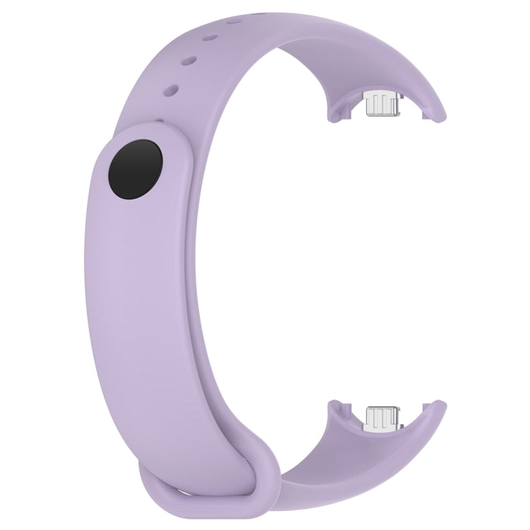 For Xiaomi Mi Band 8 Solid Color Stainless Steel Plug Replacement Watch Band (Purple) - Watch Bands by PMC Jewellery | Online Shopping South Africa | PMC Jewellery