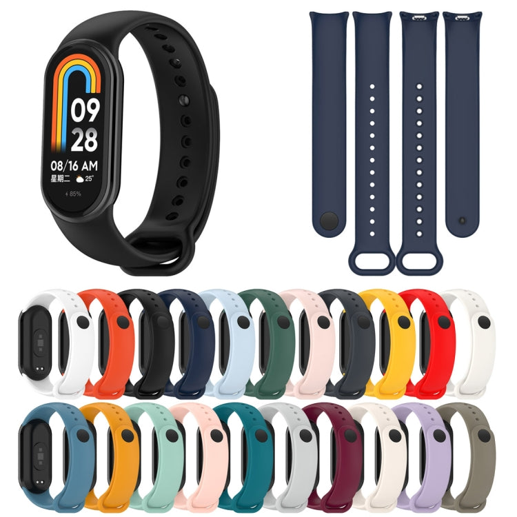 For Xiaomi Mi Band 8 Solid Color Stainless Steel Plug Replacement Watch Band (Starlight) - Watch Bands by PMC Jewellery | Online Shopping South Africa | PMC Jewellery