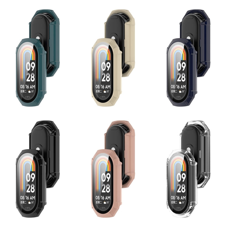 For Xiaomi Mi Band 8 PC + Tempered Glass Integrated Protective Watch Case(Black) - Smart Wear by PMC Jewellery | Online Shopping South Africa | PMC Jewellery