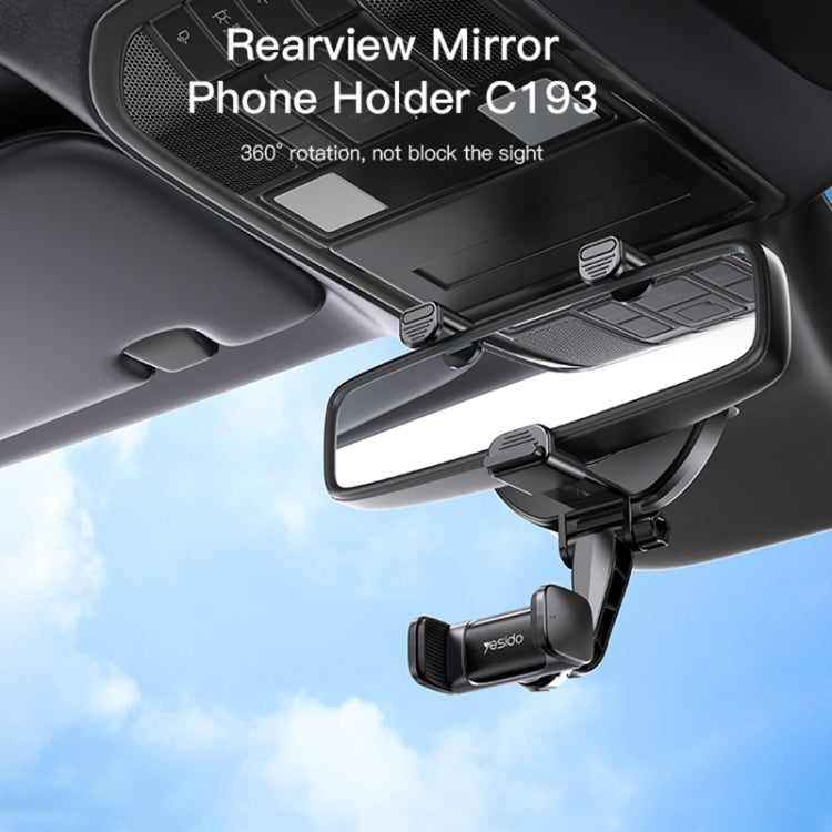 Yesido C193 Car Rearview Mirror Using Phone Holder(Black) - Car Holders by Yesido | Online Shopping South Africa | PMC Jewellery