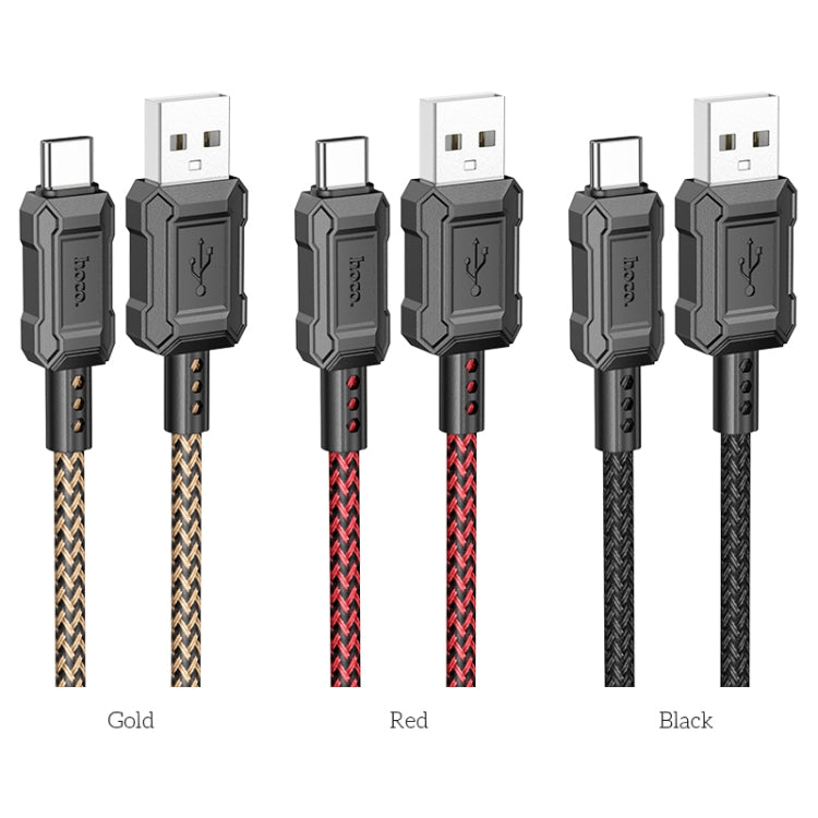 hoco X94 Leader 3A USB to USB-C / Type-C Charging Data Dable, Length:1m(Black) - USB-C & Type-C Cable by hoco | Online Shopping South Africa | PMC Jewellery