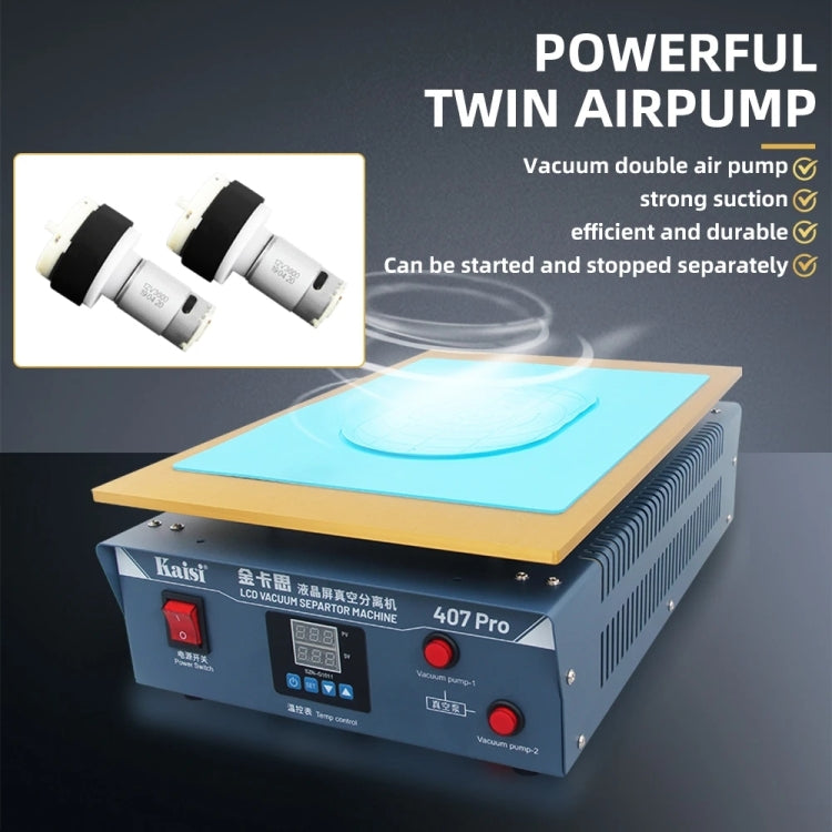 Kaisi 407 Pro 17 inch Dual Vacuum Pump LCD Screen Separator Machine(UK Plug) - free shipping - PMC TechLife - Order now!