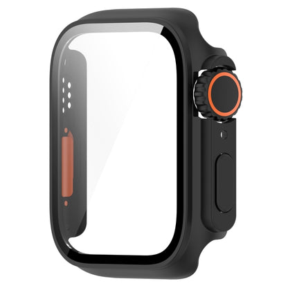 For Apple Watch Series 8 & 7 41mm Tempered Film + PC Integrated Watch Protective Case(Black) - Watch Cases by PMC Jewellery | Online Shopping South Africa | PMC Jewellery