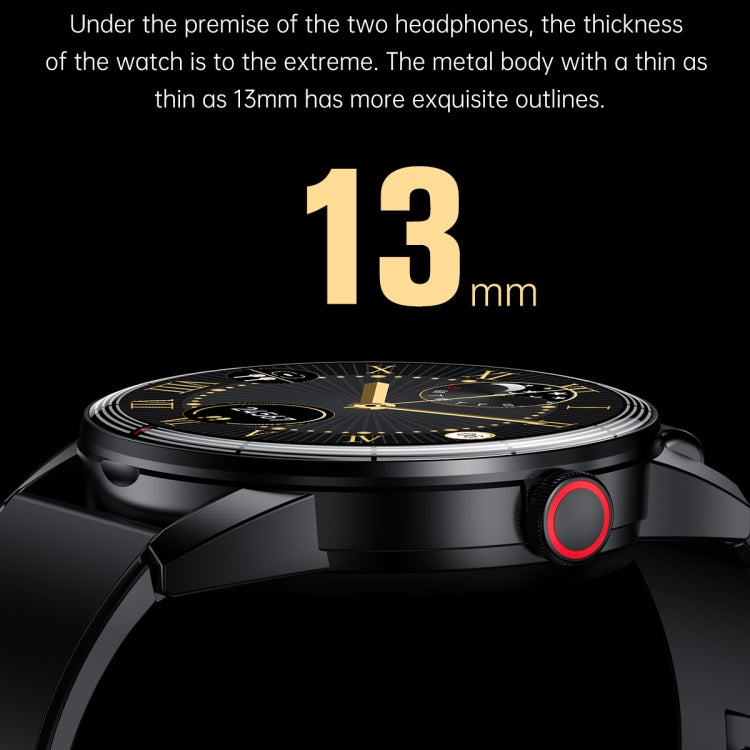 R6 1.32 inch Round Screen 2 in 1 Bluetooth Earphone Smart Watch, Support Bluetooth Call / Health Monitoring(Black Silicone Strap) - Smart Watches by PMC Jewellery | Online Shopping South Africa | PMC Jewellery