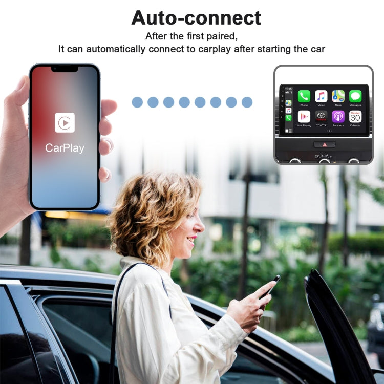 THT-020-2 USB + USB-C / Type-C Wired to Wireless Carplay Adapter for iPhone(Black) - Bluetooth Adapters by PMC Jewellery | Online Shopping South Africa | PMC Jewellery