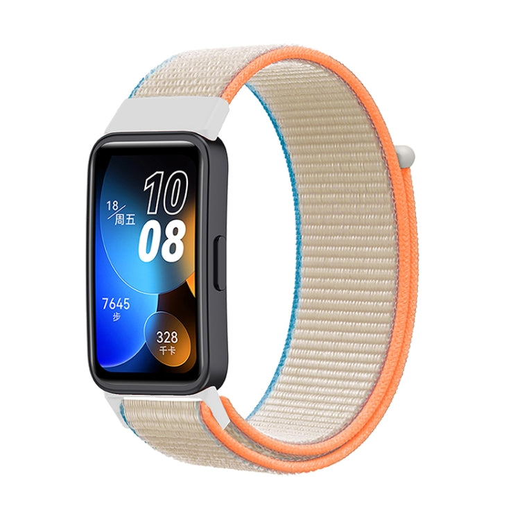 For Huawei Band 8 16mm Woven Nylon Loop Watch Band(Milky White) - Watch Bands by PMC Jewellery | Online Shopping South Africa | PMC Jewellery