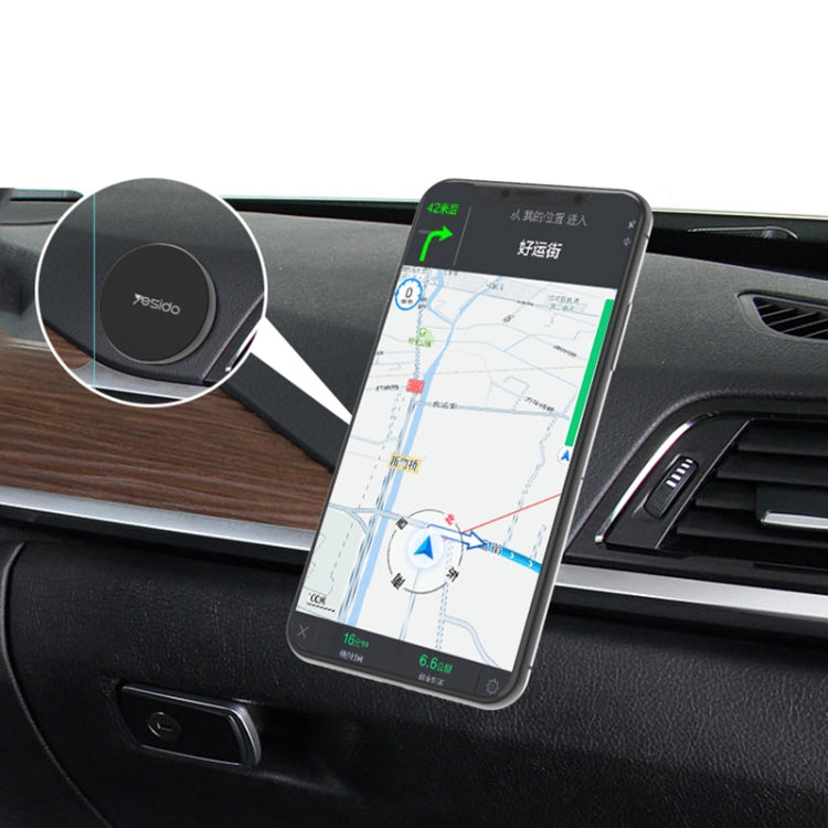 Yesido C38 Car Round Plate Magnetic Phone Holder(Black) - Car Holders by Yesido | Online Shopping South Africa | PMC TechLife