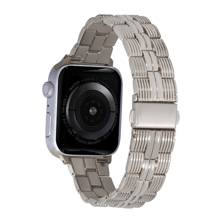 3-Beads Stripe Metal Watch Band For Apple Watch 8 45mm(Starlight) -  by PMC TechLife | Online Shopping South Africa | PMC TechLife