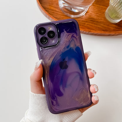 For iPhone 11 Pro Oil Painting Electroplating TPU Phone Case(Purple) - iPhone 11 Pro Cases by PMC Jewellery | Online Shopping South Africa | PMC Jewellery