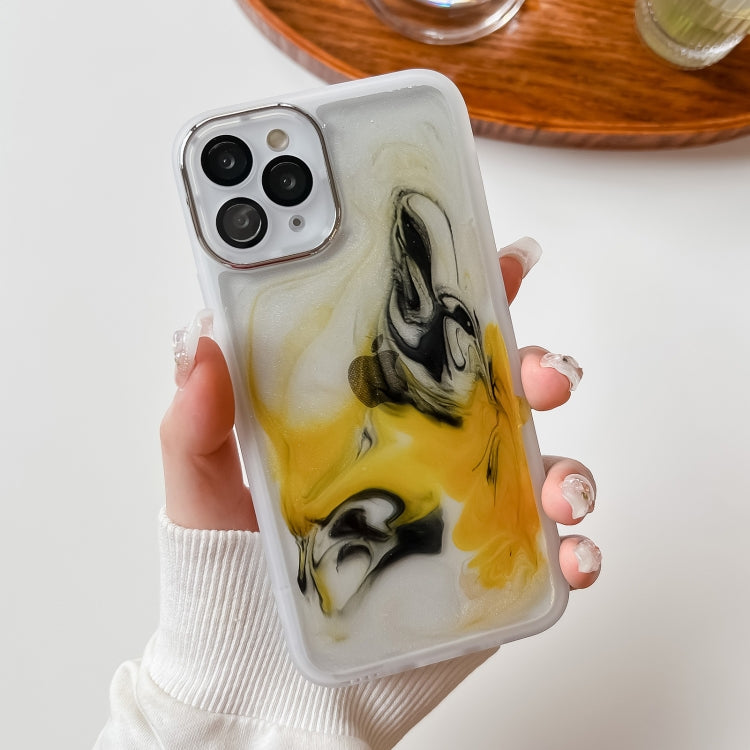 For iPhone 11 Pro Oil Painting Electroplating TPU Phone Case(White) - iPhone 11 Pro Cases by PMC Jewellery | Online Shopping South Africa | PMC Jewellery