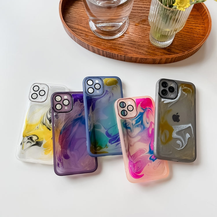 For iPhone 11 Pro Oil Painting Electroplating TPU Phone Case(White) - iPhone 11 Pro Cases by PMC Jewellery | Online Shopping South Africa | PMC Jewellery