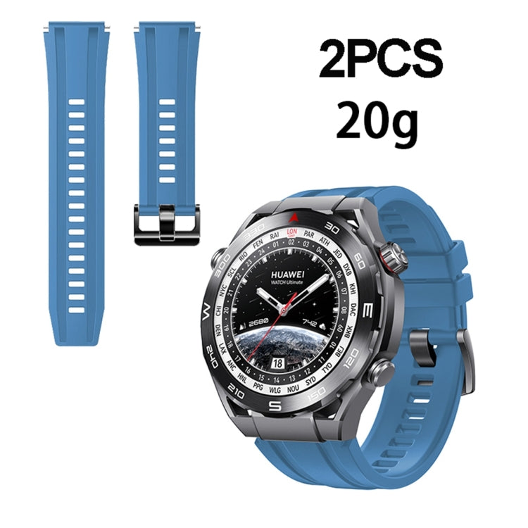 2pcs Regular Style For Huawei Watch Ultimate Silicone Replacement Watch Band(Navy Blue) -  by PMC TechLife | Online Shopping South Africa | PMC TechLife