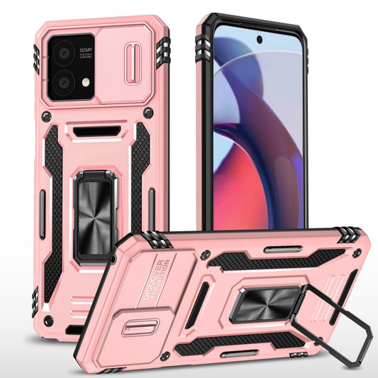 For Motorola Moto G Stylus 2023 Armor PC + TPU Camera Shield Phone Case(Rose Gold) - Motorola Cases by PMC Jewellery | Online Shopping South Africa | PMC Jewellery