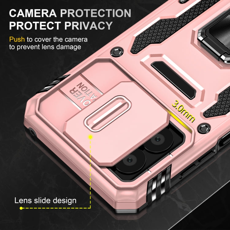 For Motorola Moto G Stylus 2023 Armor PC + TPU Camera Shield Phone Case(Rose Gold) - Motorola Cases by PMC Jewellery | Online Shopping South Africa | PMC Jewellery