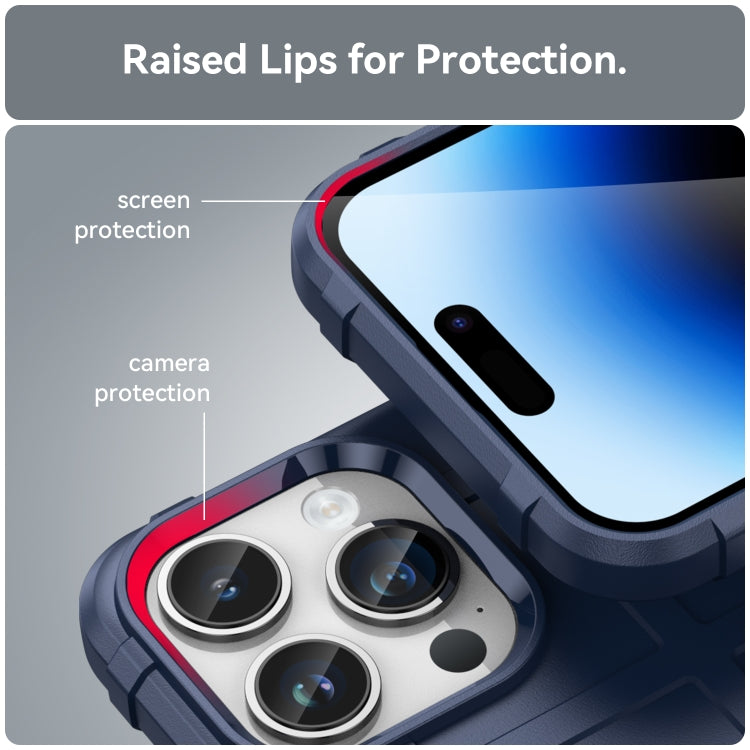 For iPhone 15 Pro Max Full Coverage Shockproof TPU Phone Case(Blue) - free shipping - PMC TechLife - Order now!