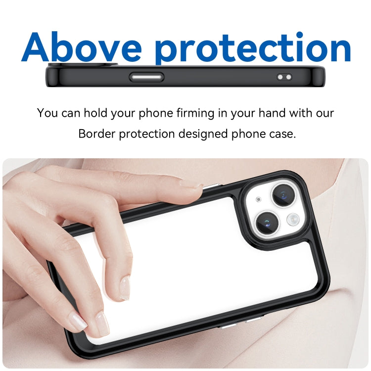 For iPhone 15 Colorful Series Acrylic + TPU Phone Case(Black) - iPhone 15 Cases by PMC TechLife | Online Shopping South Africa | PMC TechLife