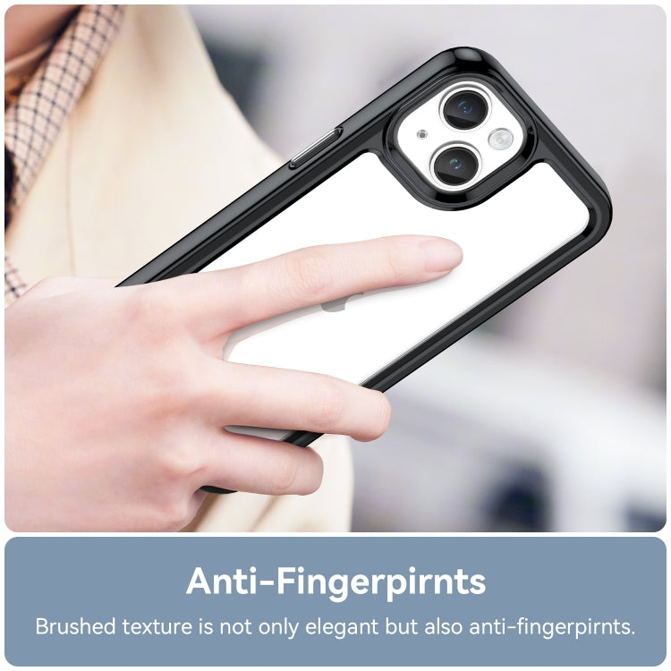 For iPhone 15 Colorful Series Acrylic + TPU Phone Case(Black) - iPhone 15 Cases by PMC TechLife | Online Shopping South Africa | PMC TechLife