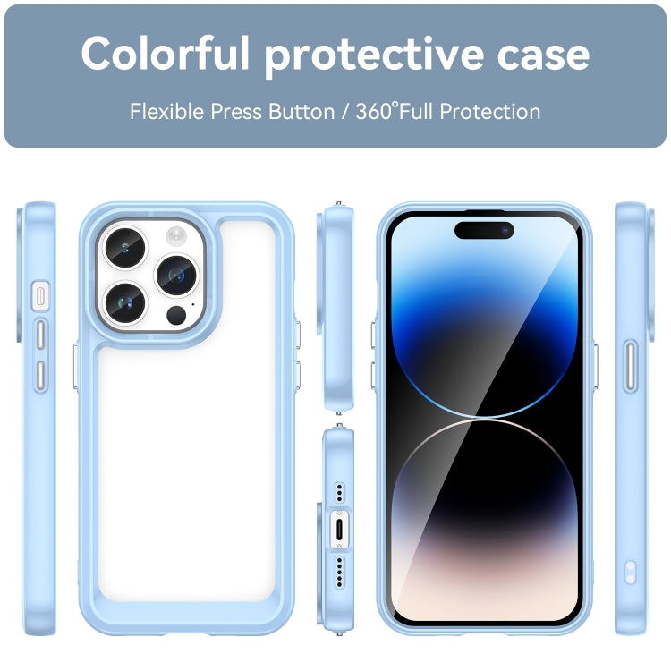 For iPhone 15 Pro Colorful Series Acrylic + TPU Phone Case(Blue) - iPhone 15 Pro Cases by PMC TechLife | Online Shopping South Africa | PMC TechLife