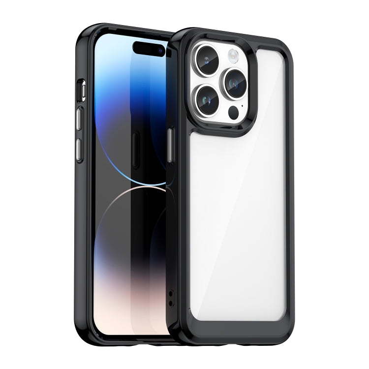 For iPhone 15 Pro Max Colorful Series Acrylic + TPU Phone Case(Black) - iPhone 15 Pro Max Cases by PMC Jewellery | Online Shopping South Africa | PMC Jewellery