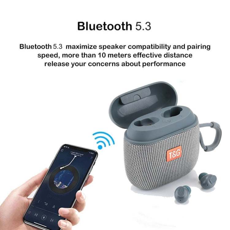 T&G TG809 2 in 1 Portable Outdoor Wireless Speaker & Mini TWS Bluetooth Earbuds(Gery) - Mini Speaker by T&G | Online Shopping South Africa | PMC Jewellery