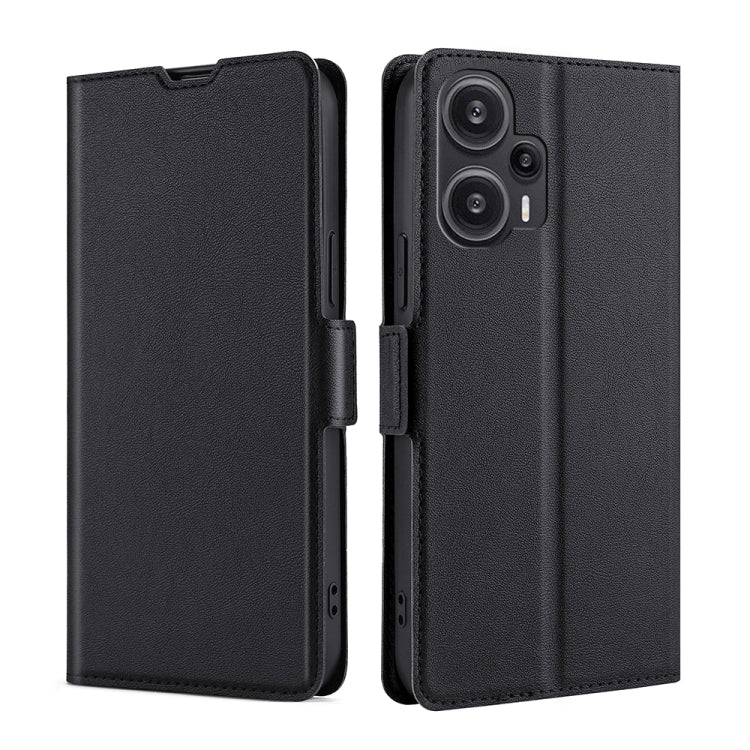 For Xiaomi Redmi Note 12 Turbo Ultra-thin Voltage Side Buckle Horizontal Flip Leather Phone Case(Black) - free shipping - PMC TechLife - Order now!