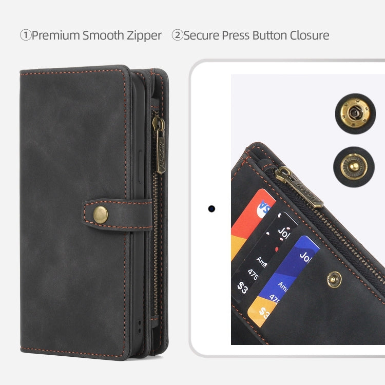 For Samsung Galaxy A71 4G Zipper Wallet Magnetic Detachable Leather Phone Case(Black) - free shipping - PMC TechLife - Order now!