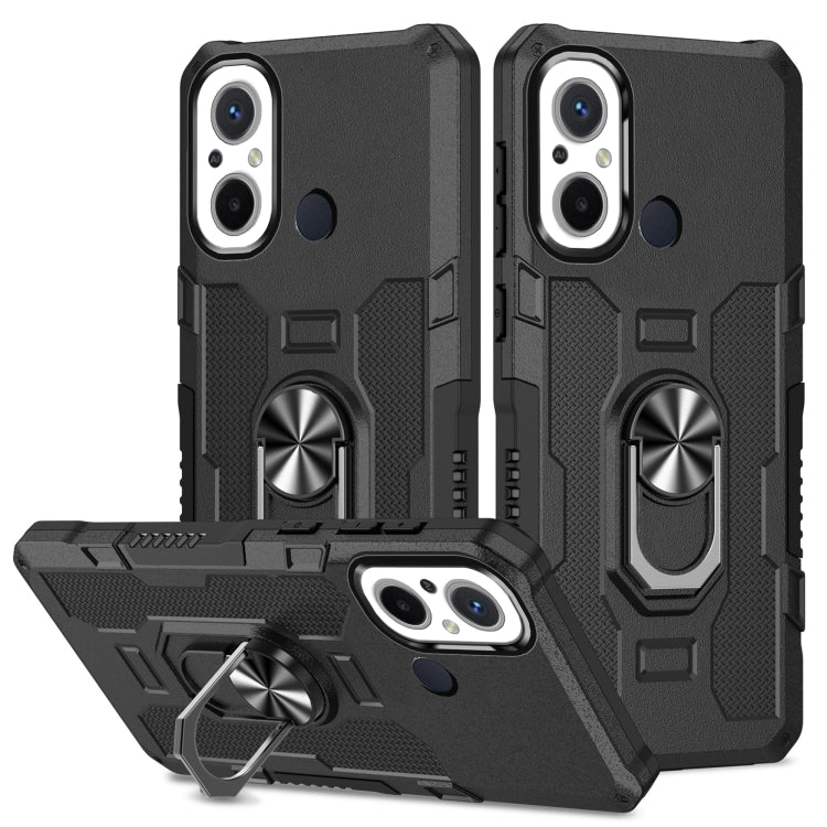 For Xiaomi Redmi 12C 4G Ring Holder Armor Hybrid Phone Case(Black) - free shipping - PMC TechLife - Order now!