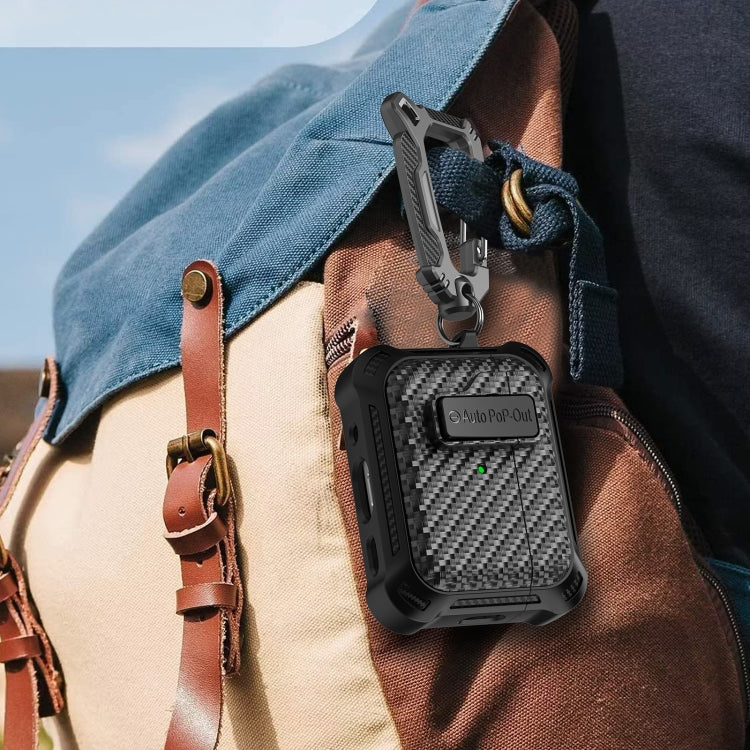 For AirPods Pro 2 Alpha Carbon Fiber Wireless Bluetooth Earphone Protective Case(Black) - free shipping - PMC TechLife - Order now!