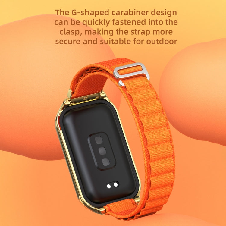 For Redmi Band 2 Mijobs Metal Shell Nylon Breathable Watch Band(Orange Gold) -  by MIJOBS | Online Shopping South Africa | PMC Jewellery