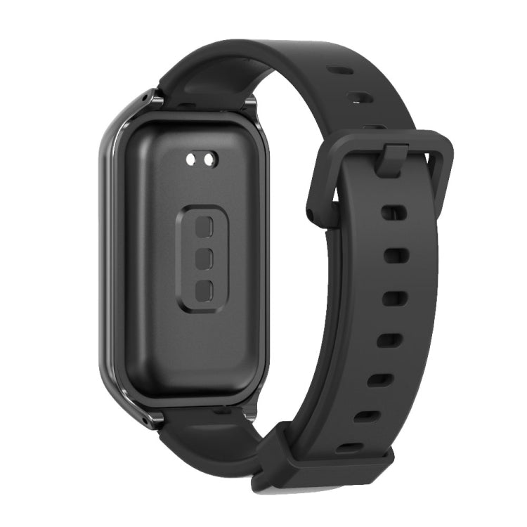 For Redmi Band 2 Mijobs Metal Shell Silicone Watch Band(Black) -  by MIJOBS | Online Shopping South Africa | PMC Jewellery