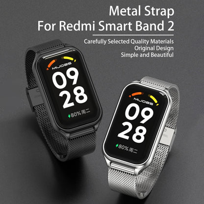 For Redmi Band 2 Mijobs Metal Shell + Milan Buckle Metal Watch Band(Silver) -  by MIJOBS | Online Shopping South Africa | PMC Jewellery