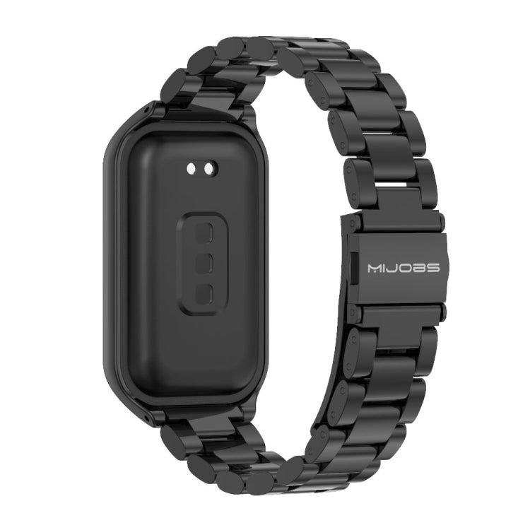 For Redmi Band 2 Mijobs Metal Shell + Three-Bead Stainless Steel Watch Band(Black) -  by MIJOBS | Online Shopping South Africa | PMC Jewellery