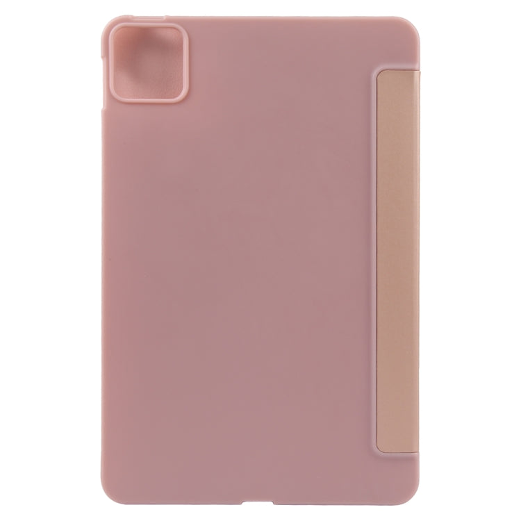 For Xiaomi Pad 6 / Pad 6 Pro Three-fold Holder Flip Tablet Leather Case(Rose Gold) -  by PMC Jewellery | Online Shopping South Africa | PMC Jewellery